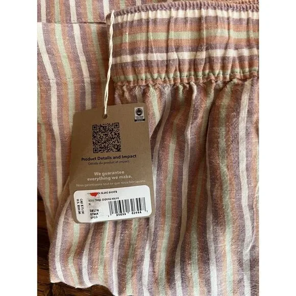 Patagonia Women's Striped Tan Shorts - Picture 3 of 4